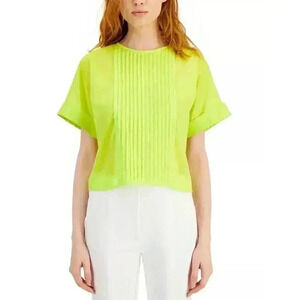 Alfani Women's Petite Cotton Pintuck Top (Petite Medium, Evening‎ Primrose)